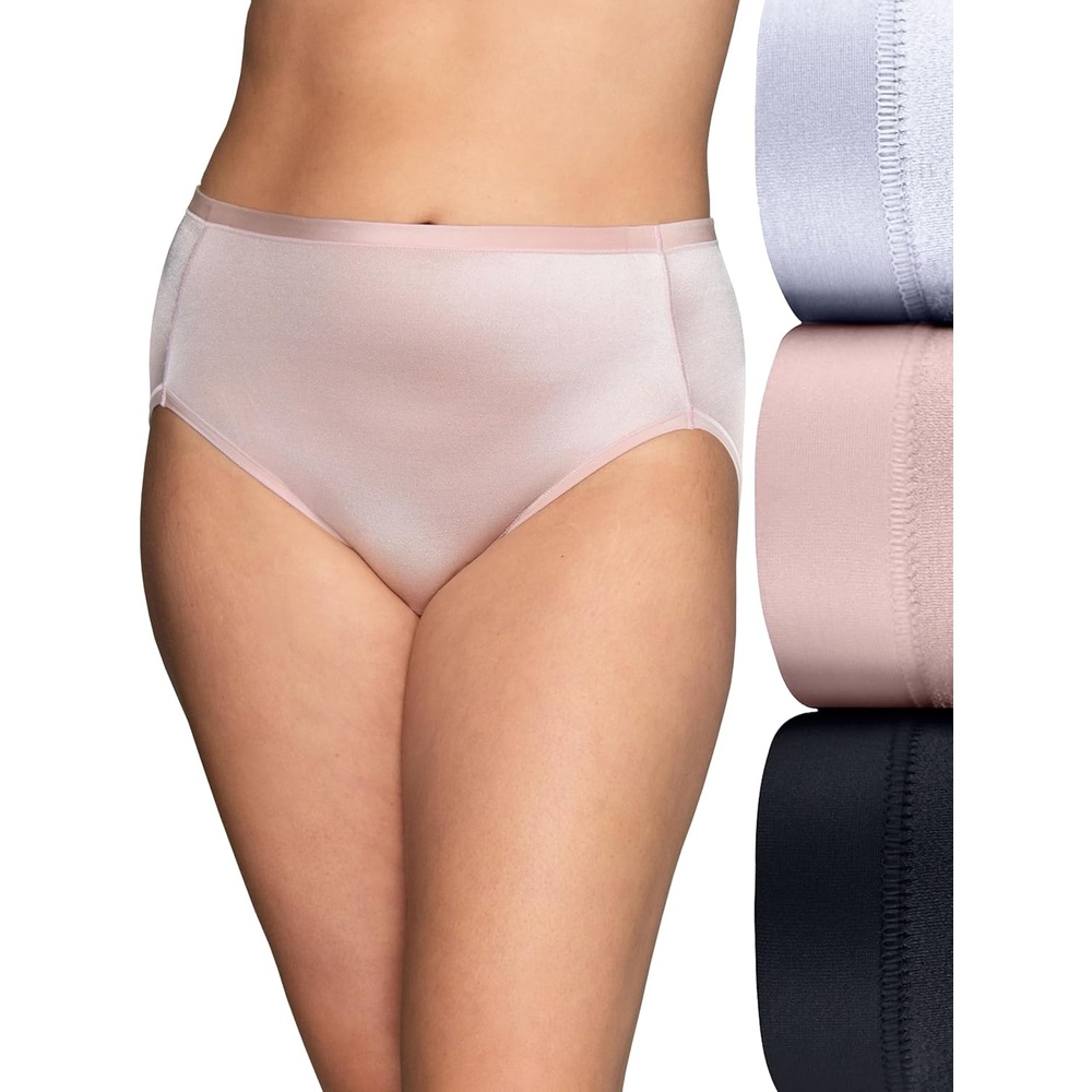 image:imageVanity Fair Womens Body Caress Flexible Fit PantiesHi Cut 3 Pack WhiteQuartzBlack