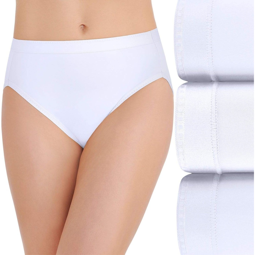 image:imageVanity Fair Womens Comfort Where It Counts No Ride Up PantiesHi Cut 3 Pack White