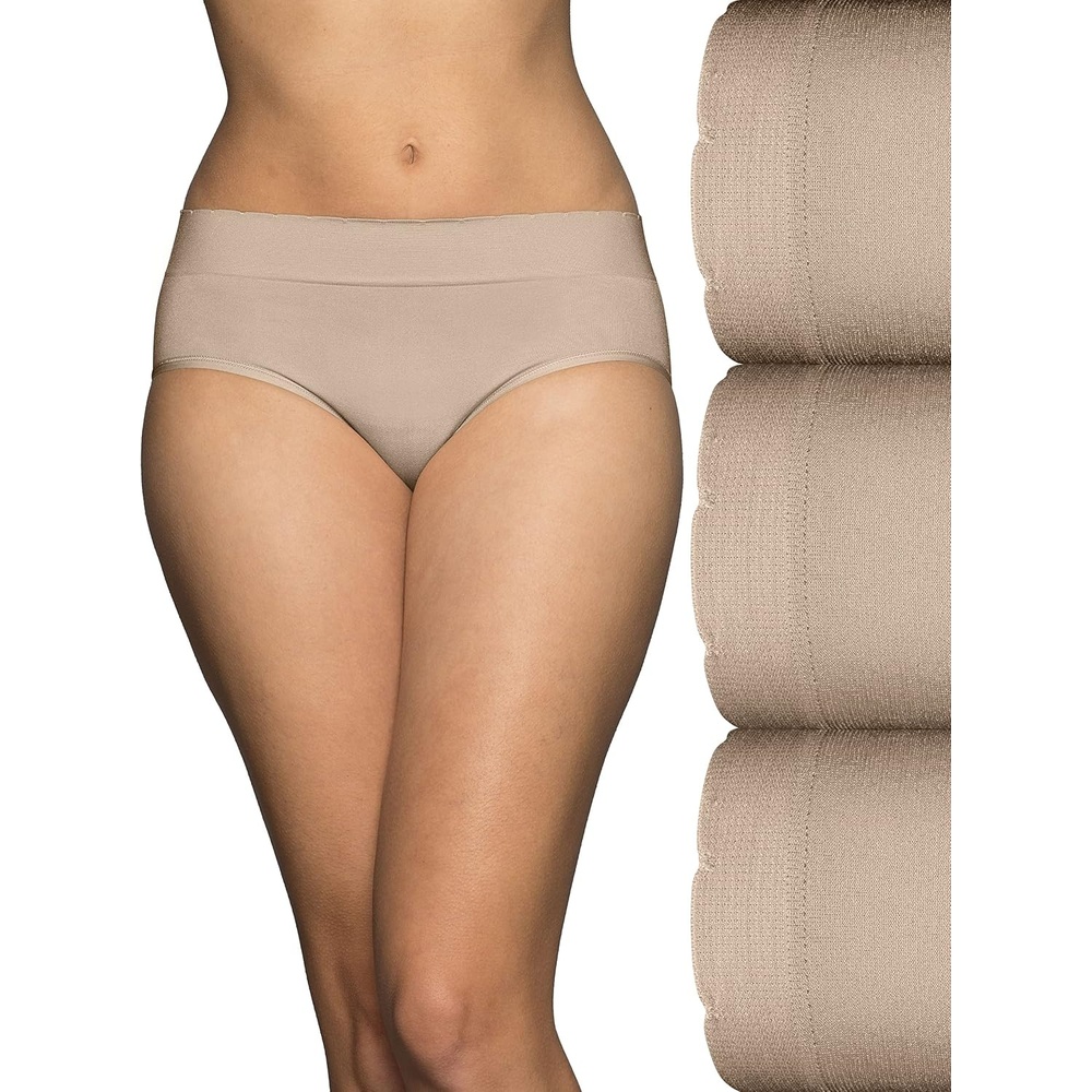 image:imageVanity Fair Womens No Pinch No Show Seamless UnderwearHipster 3 Pack NeutralNeutralNeutral