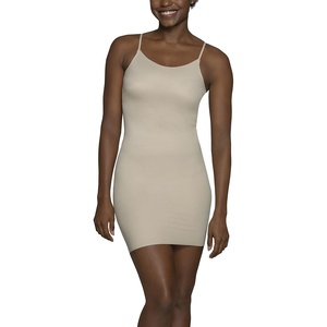 image:imageVanity Fair Womens Shapewear Slip Tummy Control Full Slip Cami Dress Seamless Smoothing Adjustable Spaghetti StrapDamask Neutral