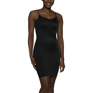 image:imageVanity Fair Womens Shapewear Slip Tummy Control Full Slip Cami Dress Seamless Smoothing Adjustable Spaghetti StrapMidnight Black