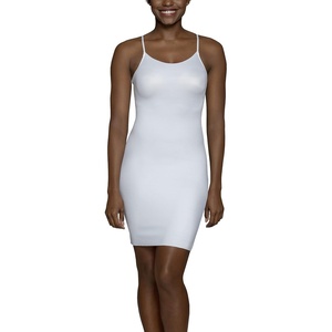 image:imageVanity Fair Womens Shapewear Slip Tummy Control Full Slip Cami Dress Seamless Smoothing Adjustable Spaghetti StrapStar White