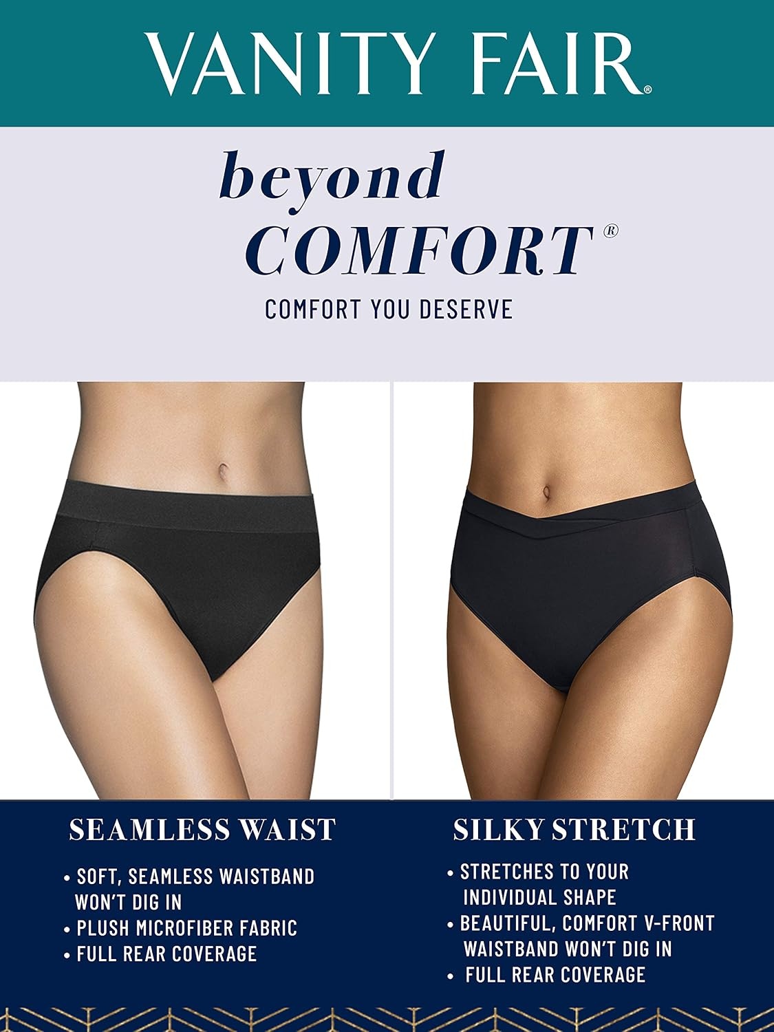 image:imageVanity Fair Womens Beyond Comfort Seamless Waist PantiesHipster Neutral