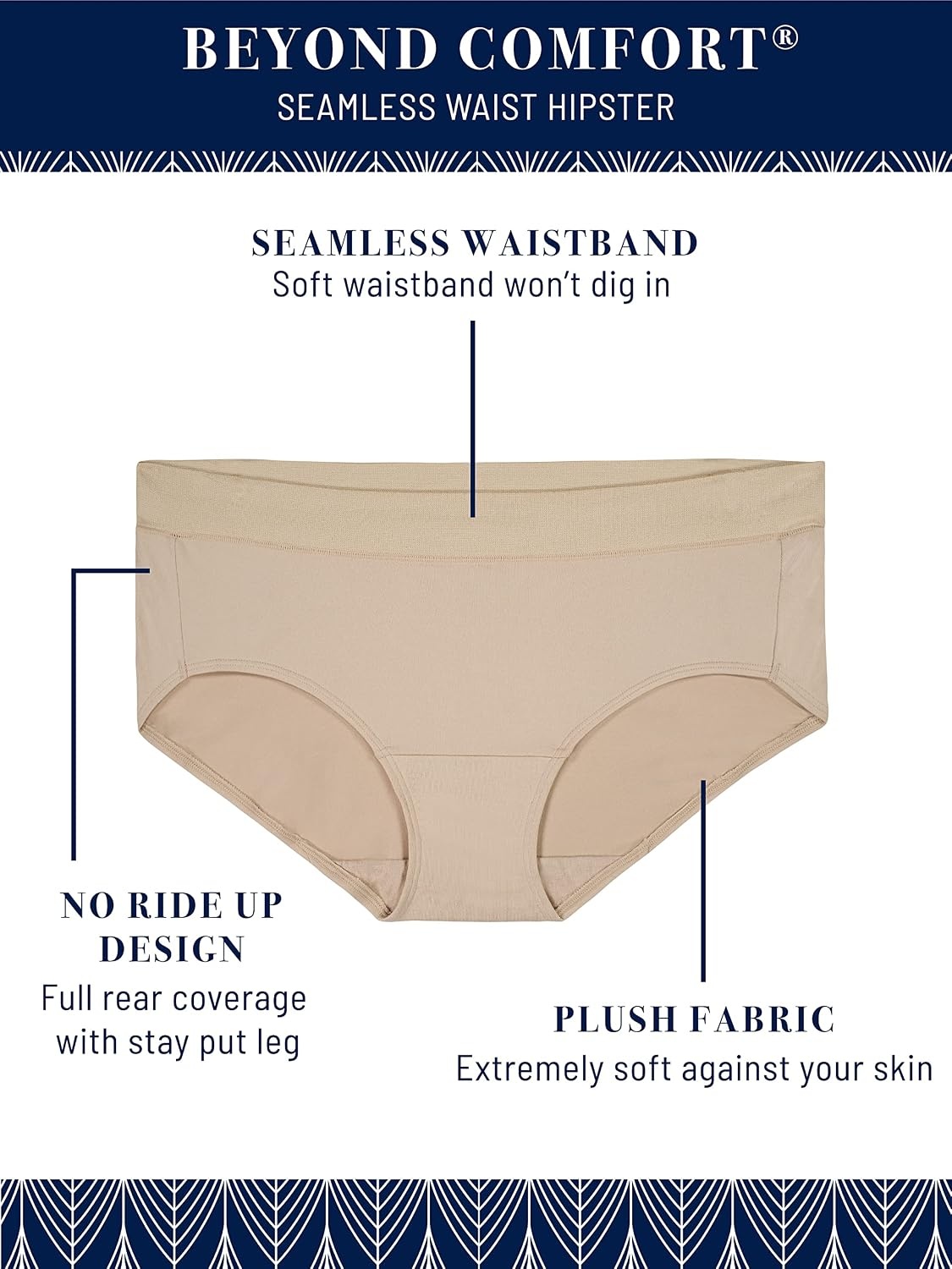 image:imageVanity Fair Womens Beyond Comfort Seamless Waist PantiesSeamless Waist Quartz