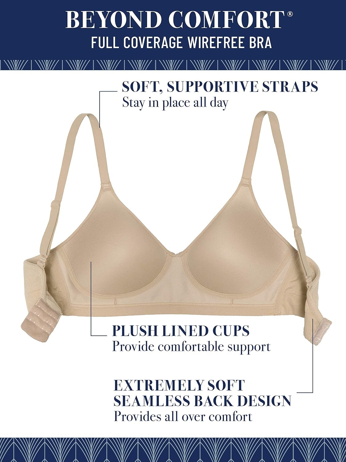 image:imageVanity Fair Womens Wireless Beyond Comfort Bra with Seamless Back 34B44DDAverage Figure Quartz