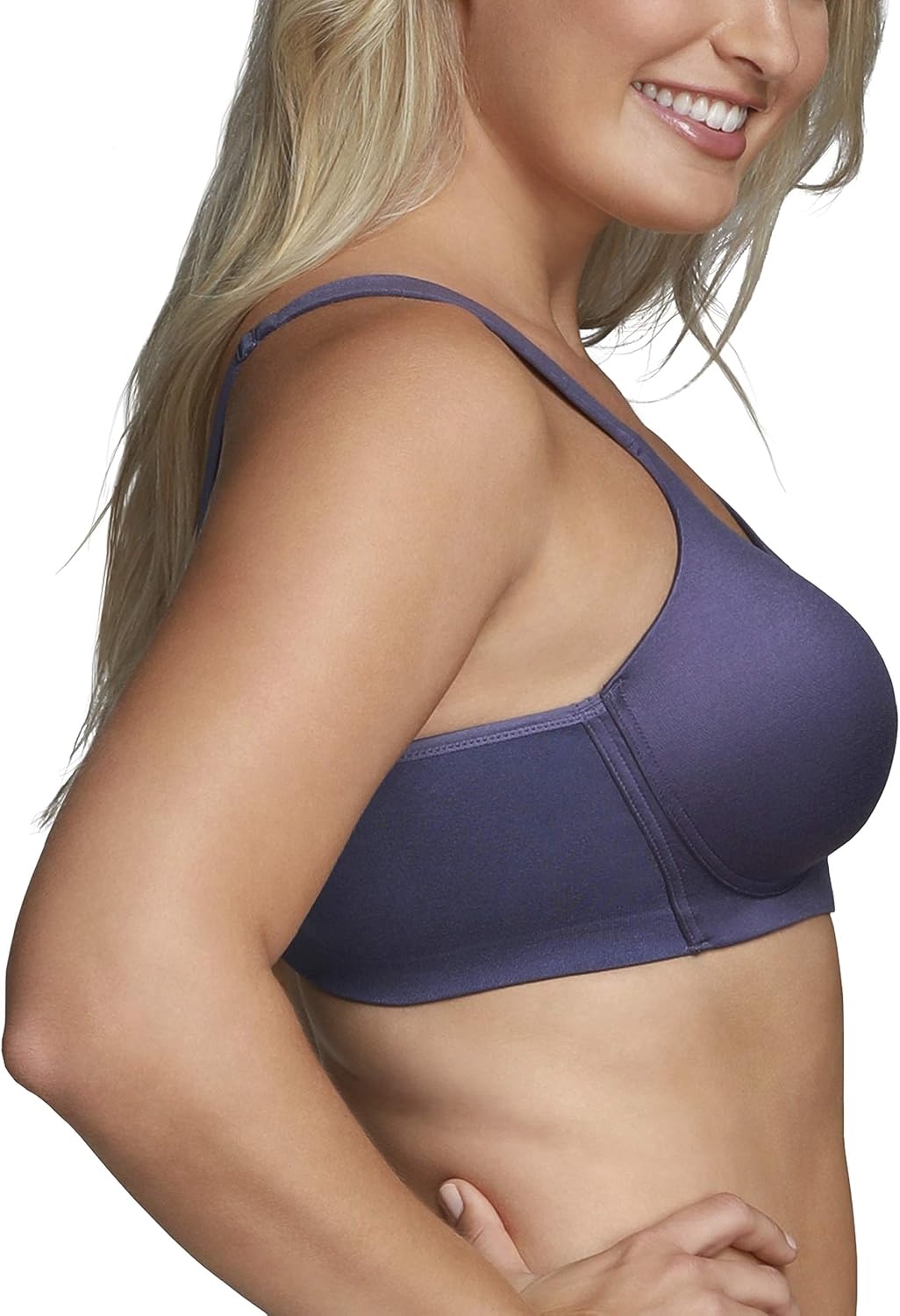 image:imageVanity Fair Womens Wireless Beyond Comfort Bra with Seamless Back 34B44DDBlue Charcoal