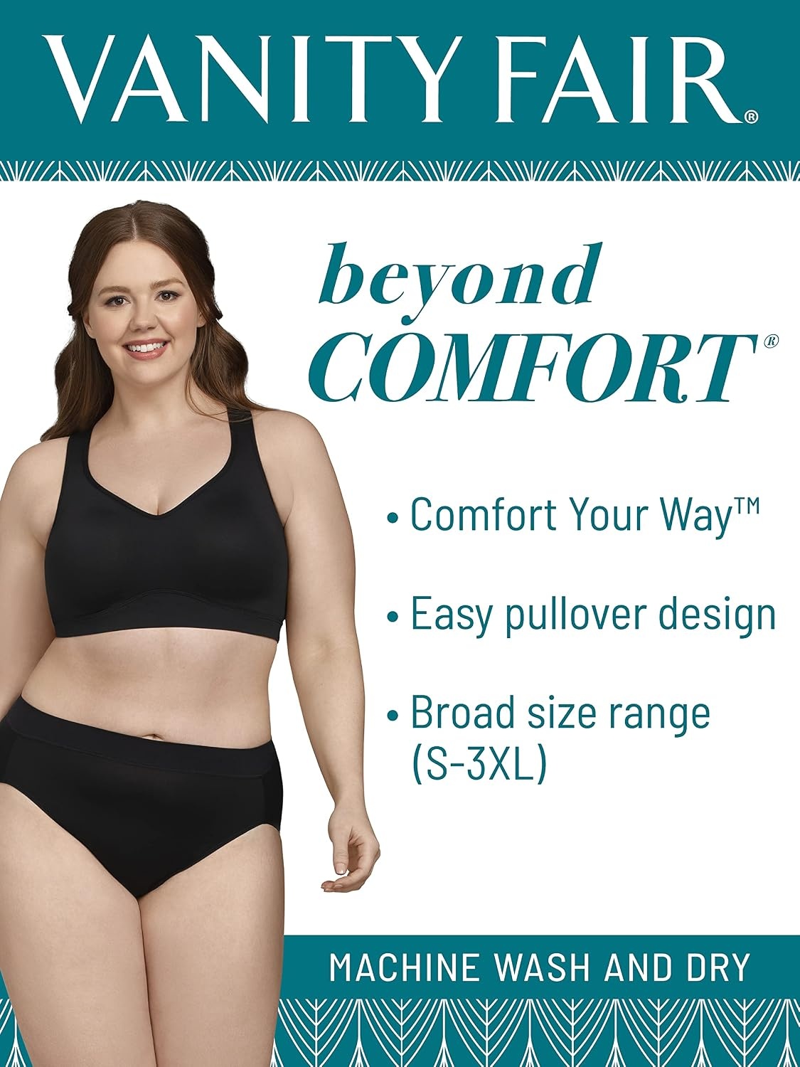 image:imageVanity Fair Womens Wireless Beyond Comfort Bra with Seamless Back 34B44DDWhite