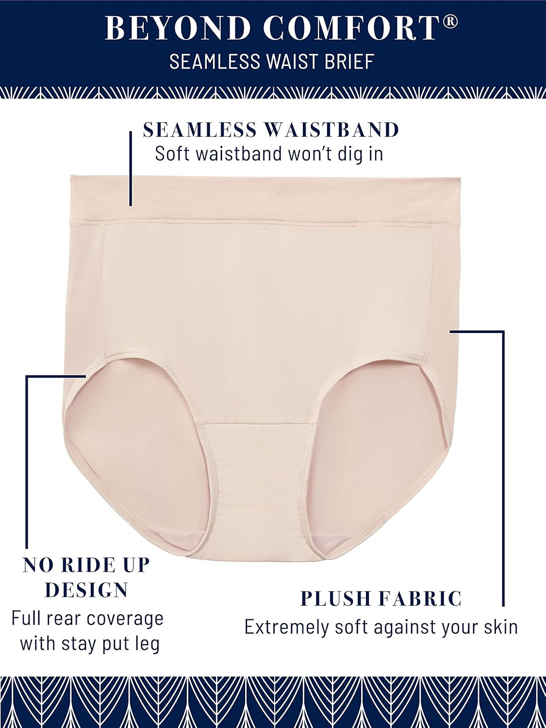 image:imageVanity Fair womens Beyond Comfort Brief PantiesSeamless Waist Twilight Lavender