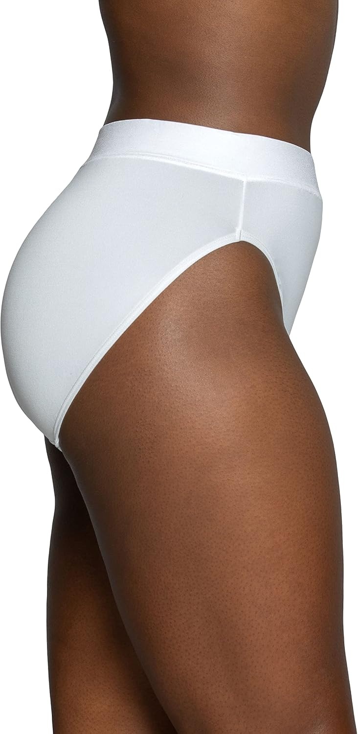 image:imageVanity Fair womens Beyond Comfort Hi Cut PantiesSeamless Waist 3 Pack WhiteWhiteWhite