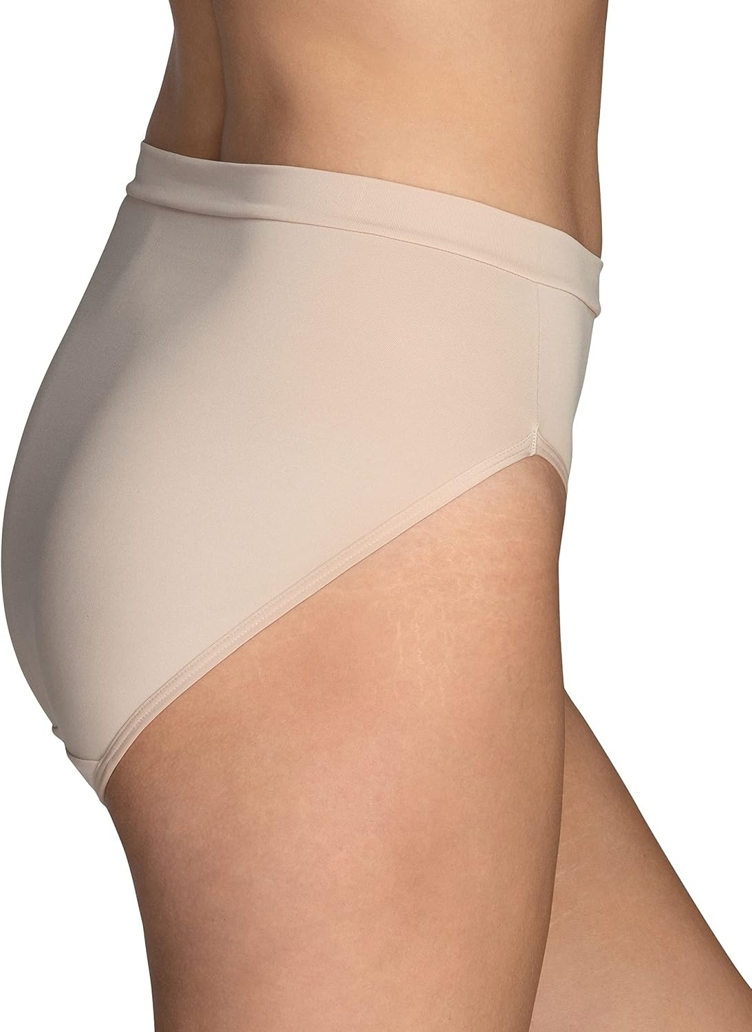 image:imageVanity Fair womens Beyond Comfort Hi Cut PantiesSilky Stretch 3 Pack WhiteQuartzNeutral