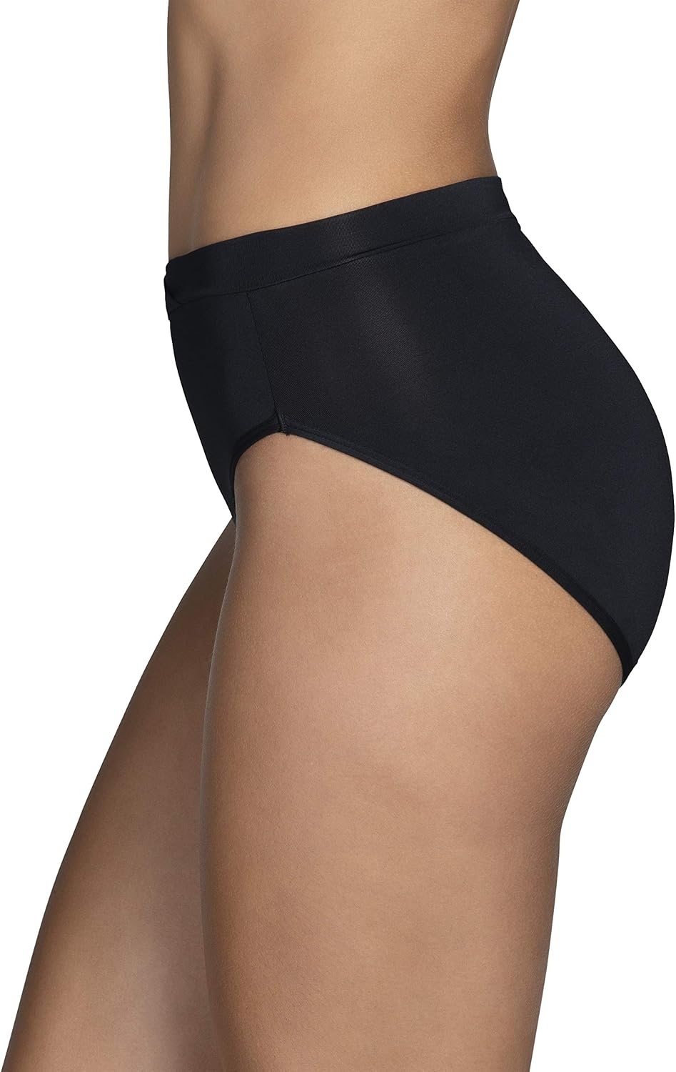 image:imageVanity Fair womens Beyond Comfort Hi Cut PantiesSilky Stretch Black