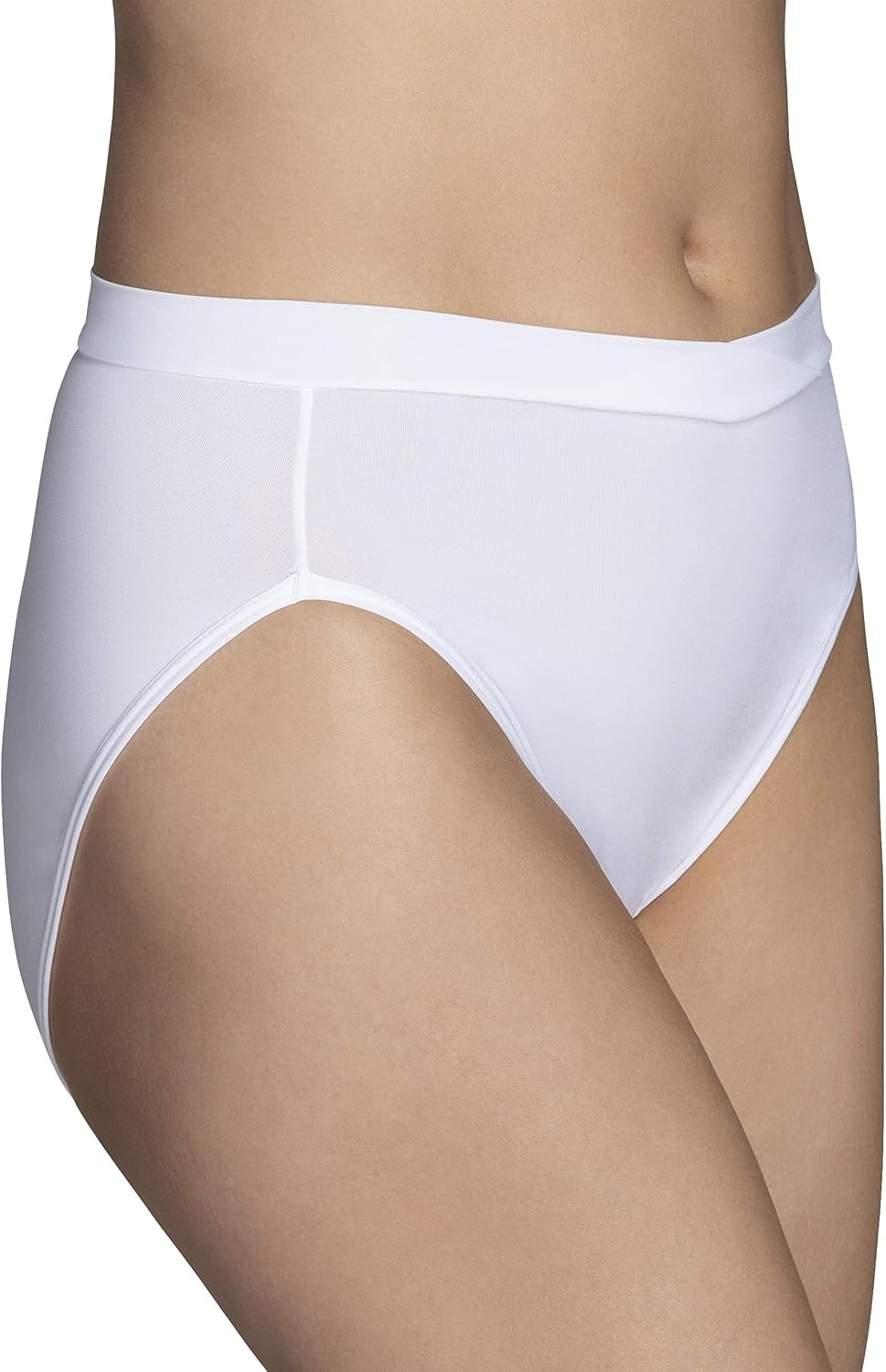 image:imageVanity Fair womens Beyond Comfort Hi Cut PantiesSilky Stretch White