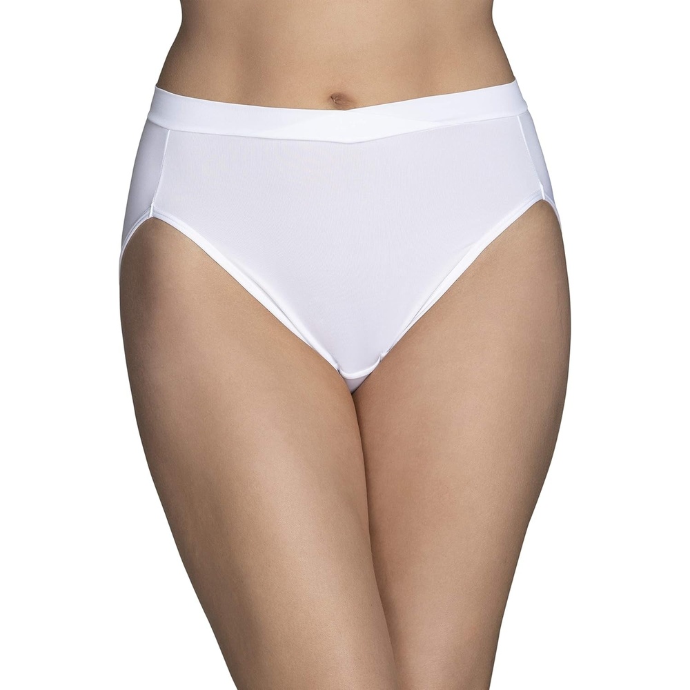 image:imageVanity Fair womens Beyond Comfort Hi Cut PantiesSilky Stretch White