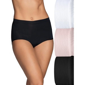 image:imageVanity Fair womens Beyond Comfort Brief PantiesSilky Stretch  3 Pack  WhiteQuartzBlack